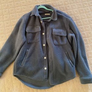 Standard Cloth Oversized blue pile fleece shacket